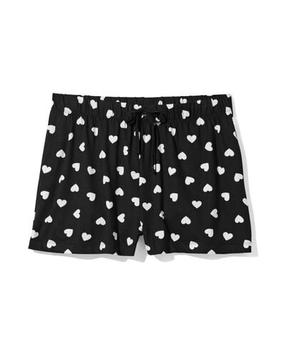 short de pyjama femme micro coeurs noir XL - 23490374 - HEMA