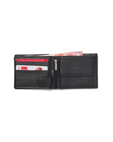 billfold portemonnee zwart leer RFID - 18140060 - HEMA