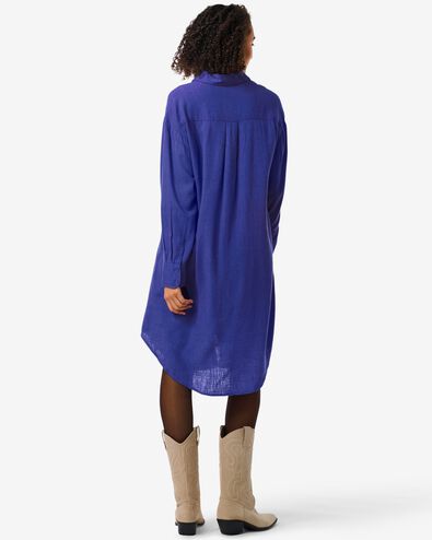 Damen-Hemdblusenkleid Lizzy, mit Leinen blau - 36352980BLUE - HEMA