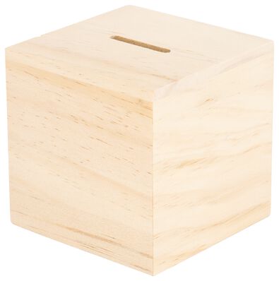 Spardose, Holz, 8.5 x 8.5 cm - 15900042 - HEMA