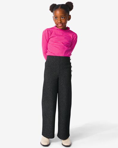 pantalon enfant avec paillettes noir 110/116 - 30824042 - HEMA