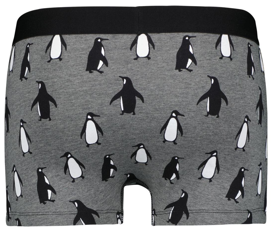 Ideaal condensor ZuidAmerika herenboxer kort pinguïn grijsmelange - HEMA