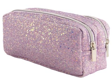 Federtasche, doppelter Reißverschluss, Glitter - 14405106 - HEMA