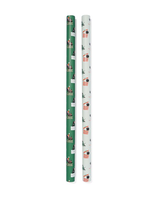 2er-Pack Takkie-/Siepie-Geschenkpapier, 70 x 200 cm, Weihnachten - 25740036 - HEMA