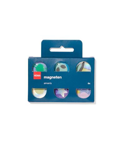 6er-Pack Magnete, Glas, Weltraum, Ø 3 cm - 14470121 - HEMA
