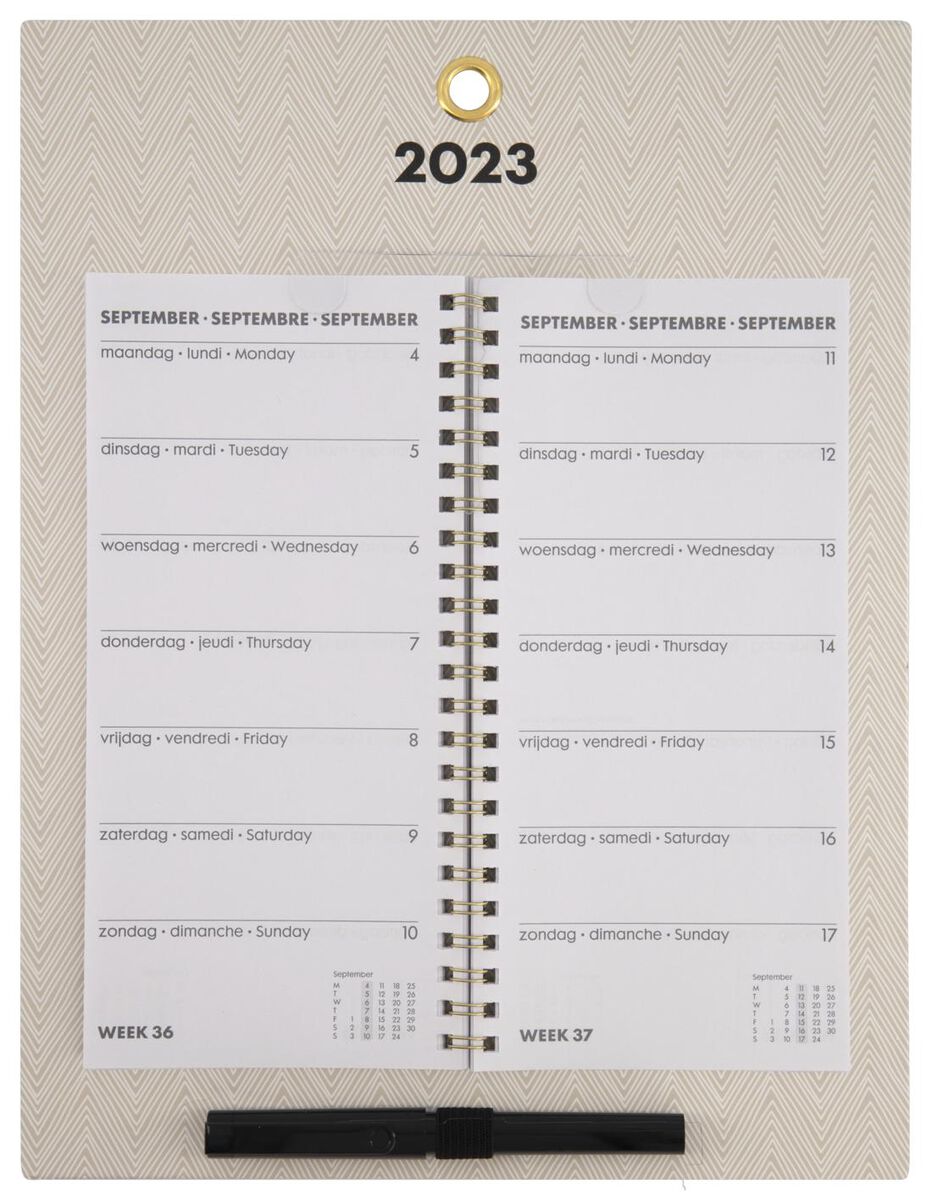 calendrier hebdomadaire pour 2023 30x23 - HEMA