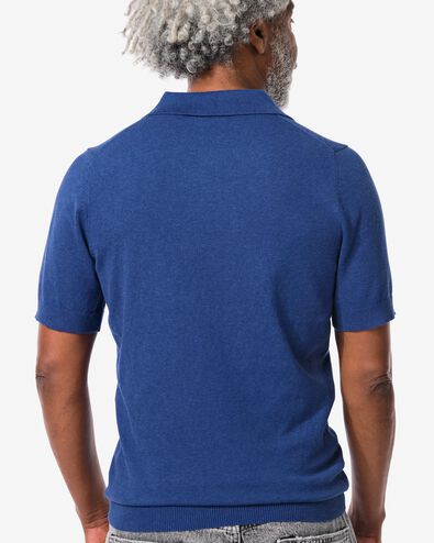 Herren-Poloshirt, gestrickt blau M - 2116607 - HEMA