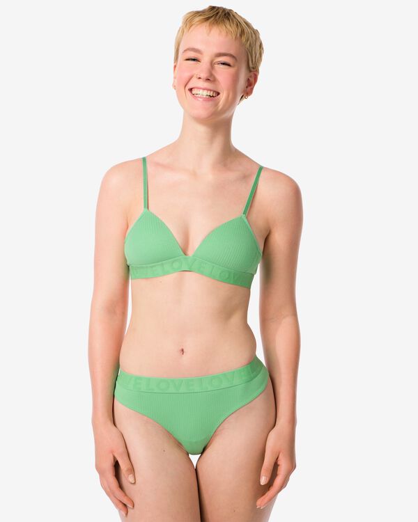 string femme en coton love vert vert - 21930750GREEN - HEMA