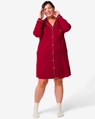 Damen-Nachthemd, Viskose rot L - 23460153 - HEMA