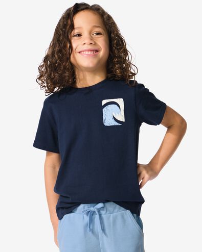 kinder t-shirt eiland - 2 stuks blauw 86/92 - 30781824 - HEMA