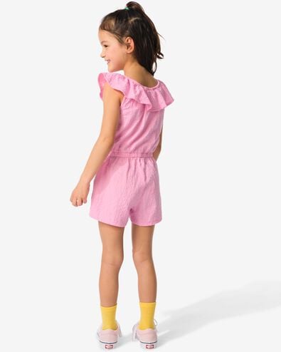 kinder jumpsuit met ruffle roze 134/140 - 30853934 - HEMA