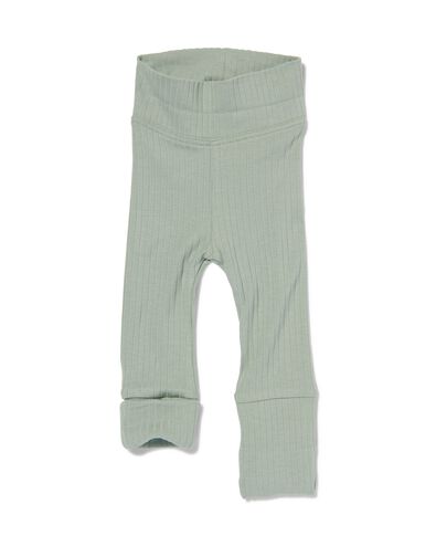 newborn meegroei legging rib met bamboe groen - 1000031976 - HEMA