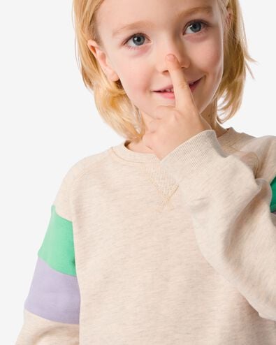 Kinder-Sweatshirt, Colourblocking beige 98/104 - 30777524 - HEMA