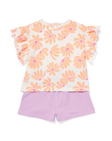 Kinder-Kleiderset, T-Shirt und Shorts, Baumwolle rosa 98/104 - 30861481 - HEMA