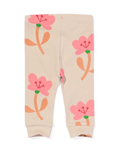 Newborn-Leggings, gerippt, Blumen sandfarben 56 - 33411022 - HEMA