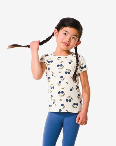 t-shirt enfant avec myrtilles blanc cassé 122/128 - 30823853 - HEMA