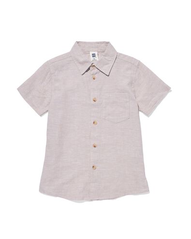 kinder overhemd linen bruin 86/92 - 30781047 - HEMA