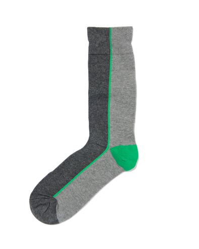 Herren-Socken, mit Baumwollanteil, Colourblocking graumeliert 39/42 - 4102621 - HEMA
