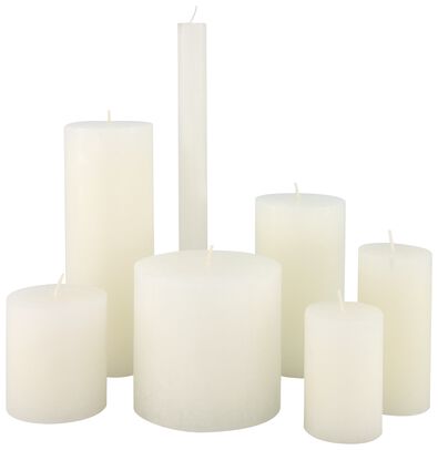 Kerzen, rustikal weiß 7 x 13 - 13500706 - HEMA