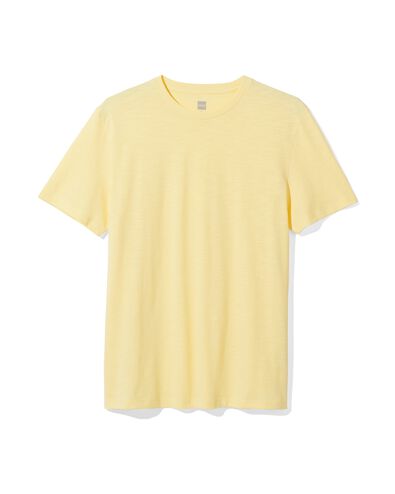 heren t-shirt slub geel geel - 2100025YELLOW - HEMA