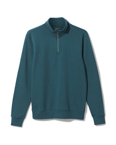 heren sweater met rits blauw L - 2101422 - HEMA