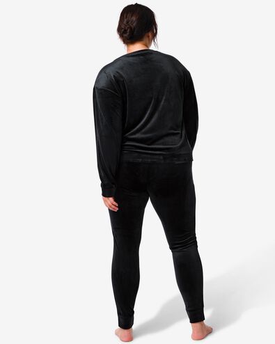 Damen-Lounge-Sweatshirt, Velours schwarz L - 23460278 - HEMA