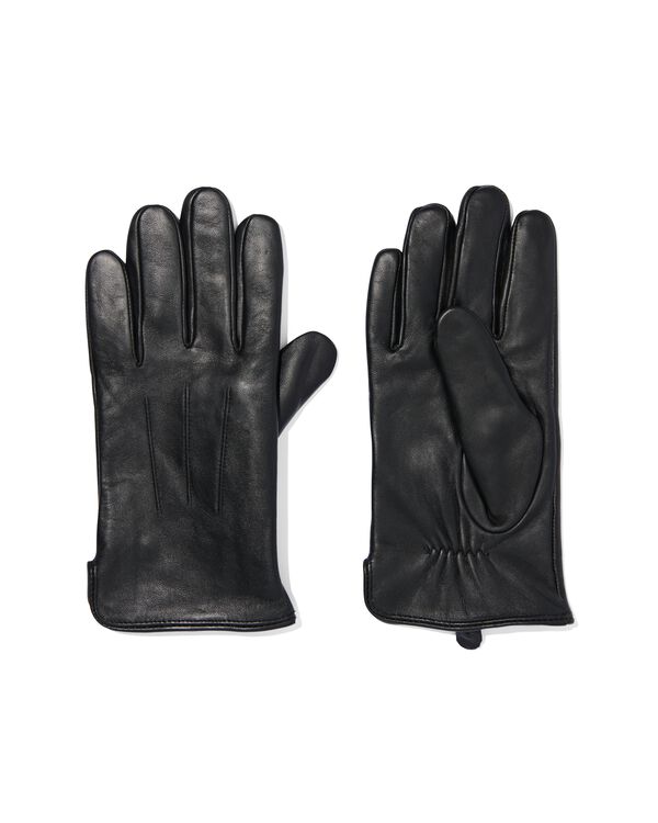 Herren-Handschuhe, touchscreenfähig, Leder schwarz schwarz - 1000009899 - HEMA