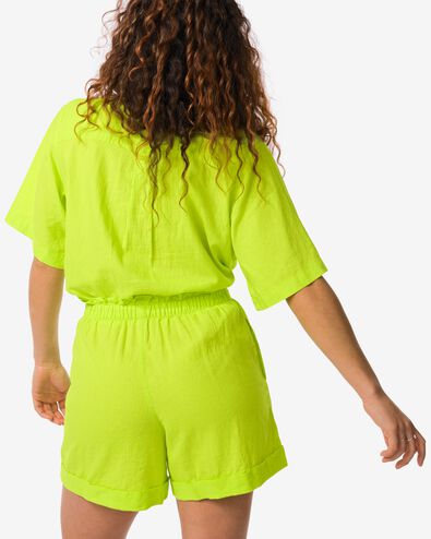dames korte broek Raiza met linnen groen XL - 36279274 - HEMA