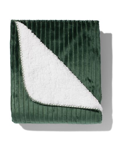 Decke, Fleece/Sherpa, 130 x 150 cm, grün - 7323051 - HEMA