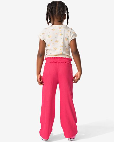 pantalon enfant tissu froissé rose 110/116 - 30840772 - HEMA