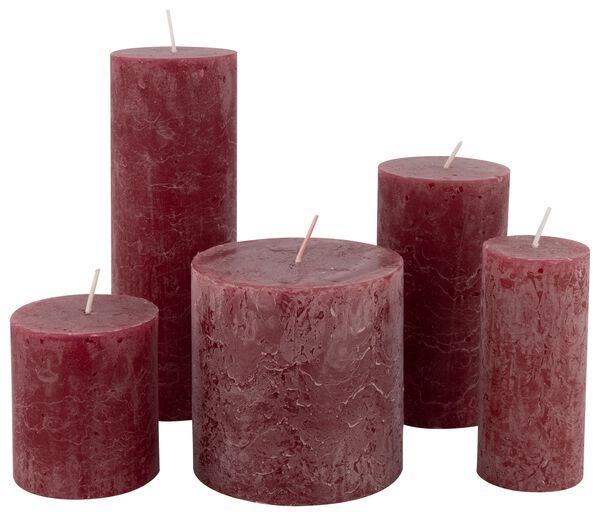 bougies rustiques rouge foncé rouge foncé - 1000015403 - HEMA