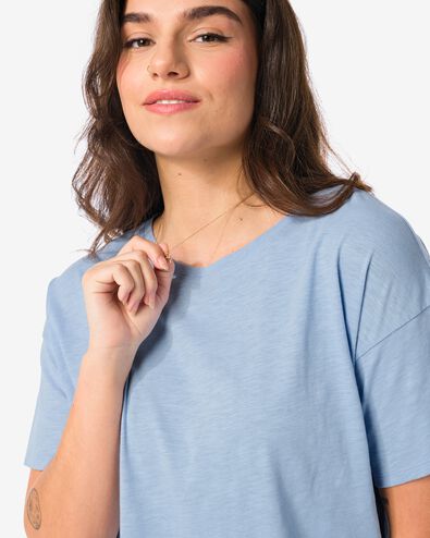 dames t-shirt Dori blauw XL - 36390089 - HEMA