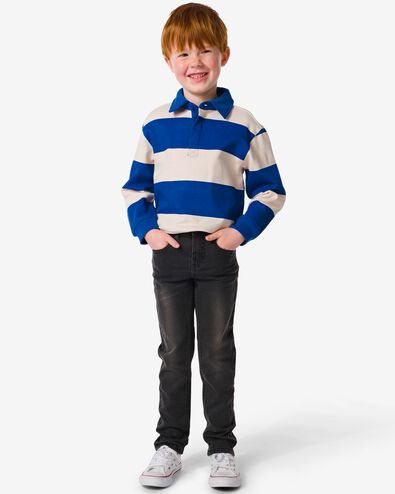 Kinder-Sweatshirt, Polokragen, Streifen blau 158/164 - 30778928 - HEMA