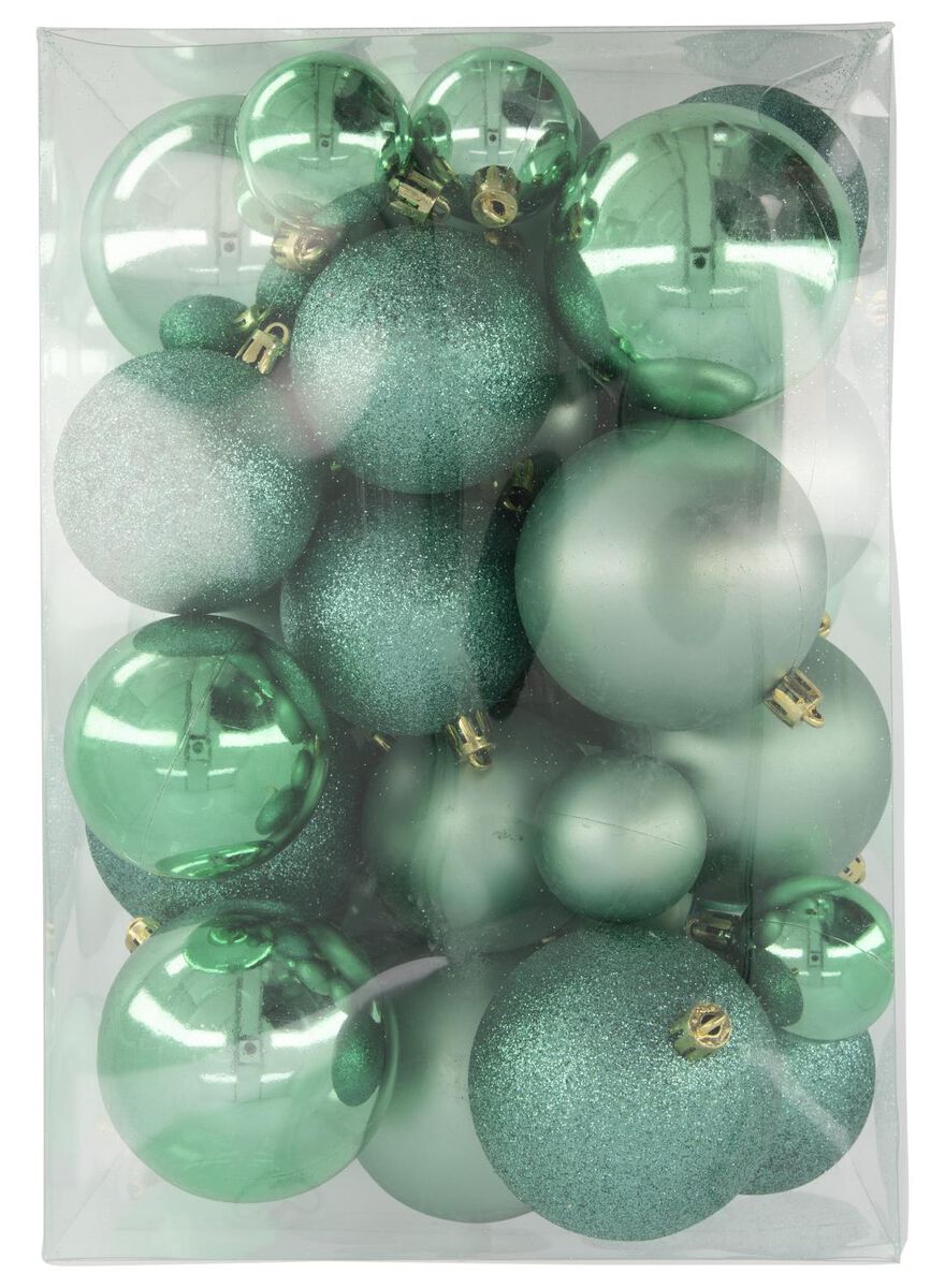 Vegen buste Schandalig kerstballen mintgroen - 44 stuks - HEMA