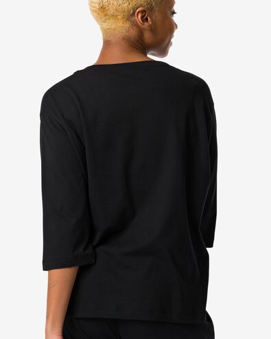 damesnachtshirt met katoen  zwart L - 23480063 - HEMA