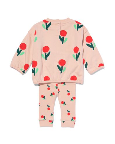 baby kledingset sweater en legging bloemen rose pâle 80 - 33065954 - HEMA