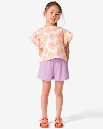 kinder kledingset t-shirt en short katoen roze 110/116 - 30861482 - HEMA