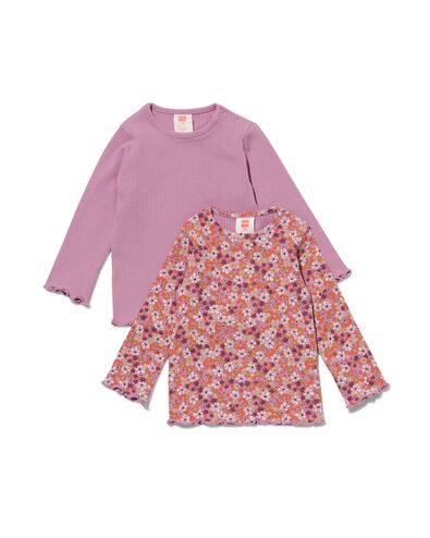 2er-Pack Baby-Shirts, gerippt rosa 92 - 33003256 - HEMA
