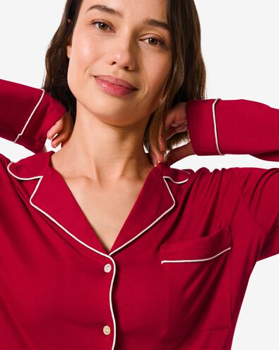 pyjama femme viscose rouge S - 23460236 - HEMA