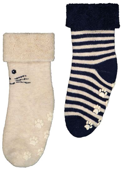 2 Paar Baby-Socken mit Baumwolle beige 12-18 m - 4740344 - HEMA