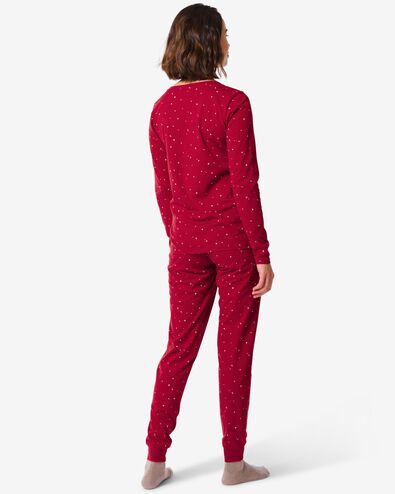 pyjama femme coton rouge XL - 23460249 - HEMA
