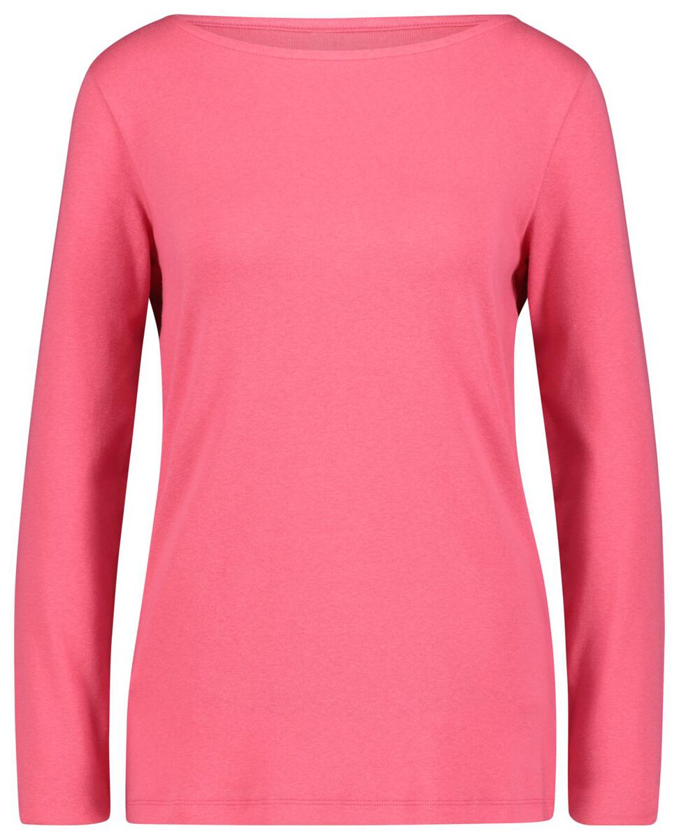bijnaam schraper Italiaans dames t-shirt boothals roze - HEMA