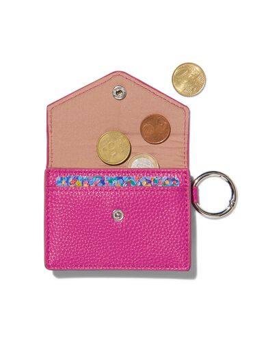 portemonnee drukknoop sleutelhanger roze 8x10 - 18110009 - HEMA