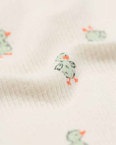 größenflexibler Baby-Pyjama, gerippt, Enten eierschalenfarben 74/86 - 33309731 - HEMA