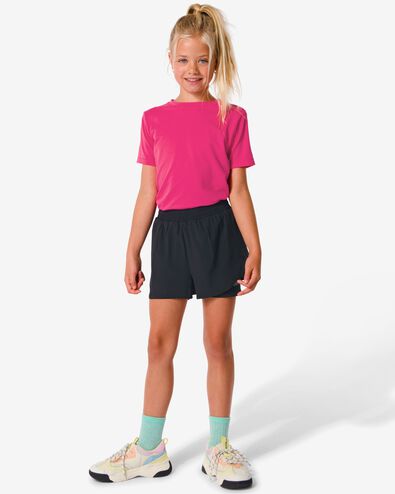 pantalon de sport court enfant avec legging noir 110/116 - 36090460 - HEMA