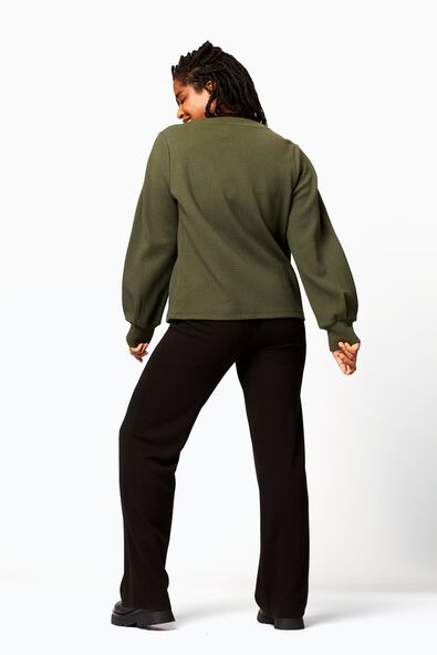 Damen-Shirt, Struktur olivgrün - 1000025307 - HEMA