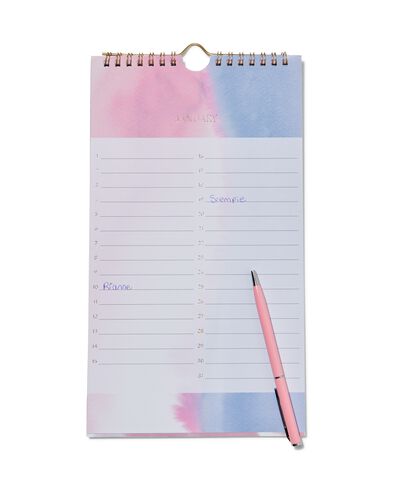 calendrier d’anniversaires 28x16 violet - 14190080 - HEMA