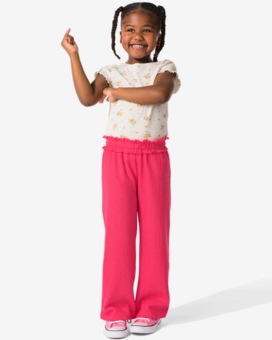 jupe-culotte enfant avec lin fleurs rose 110/116 - 30829132 - HEMA