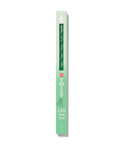 bougie torsadée LED avec cire Ø2.3x28.3 vert - 13550070 - HEMA