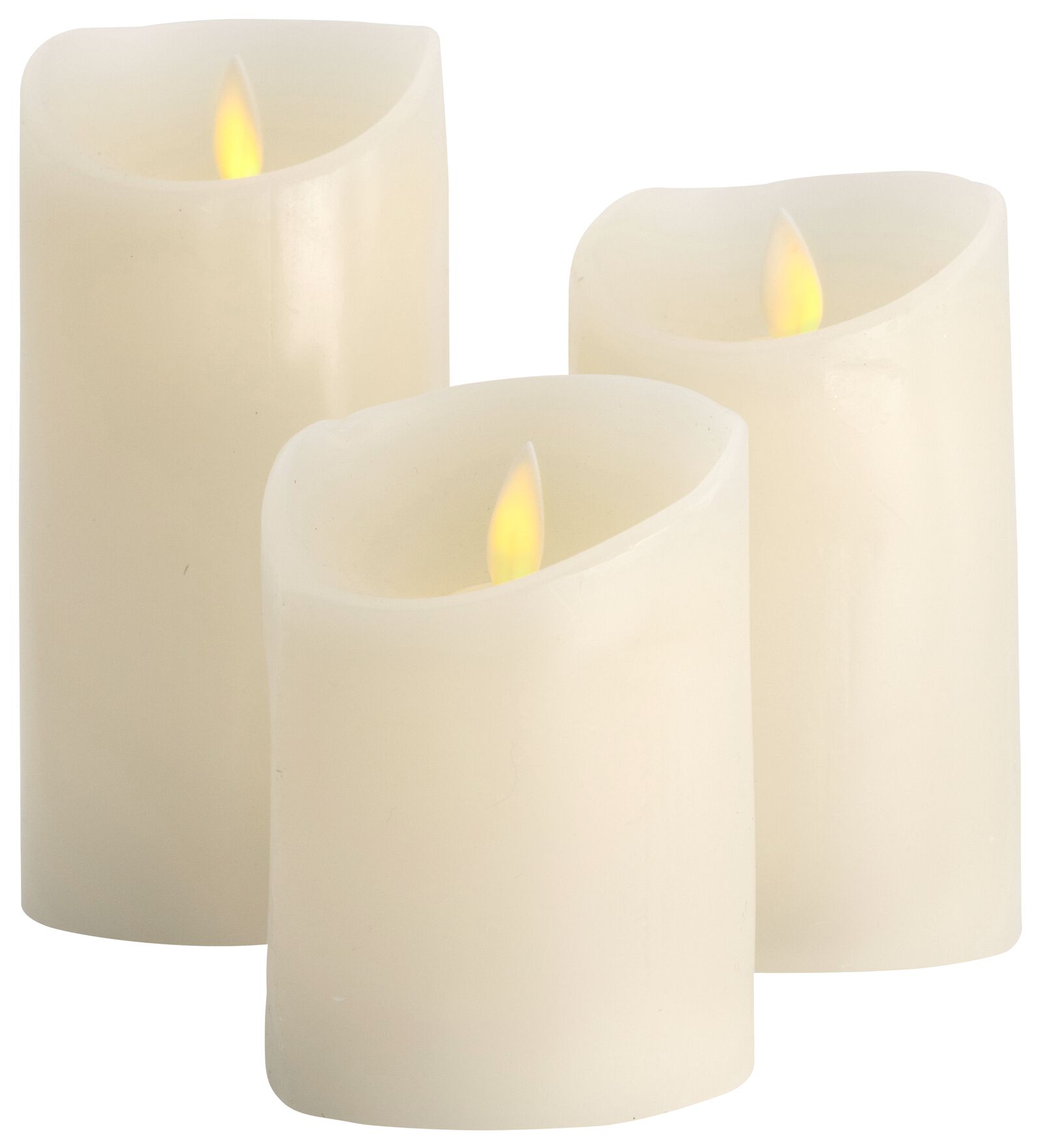 2 bougies flambeaux blanches en cire véritable, flamme vacillante leds